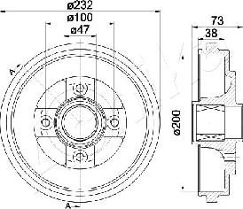 Ashika 56-00-0401 - Гальмівний барабан autocars.com.ua