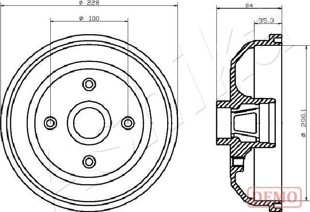 Ashika 56-00-0406C - Гальмівний барабан autocars.com.ua