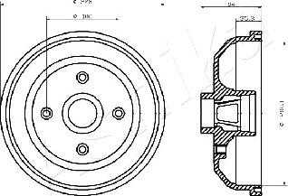 Ashika 56-00-0406 - Гальмівний барабан autocars.com.ua