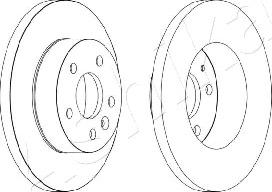 Ashika 60-00-0565 - Гальмівний диск autocars.com.ua