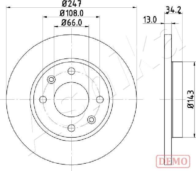 Ashika 60-00-0630C - Гальмівний диск autocars.com.ua