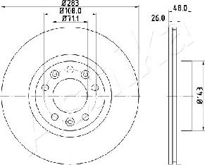 Ashika 60-00-0634 - Гальмівний диск autocars.com.ua