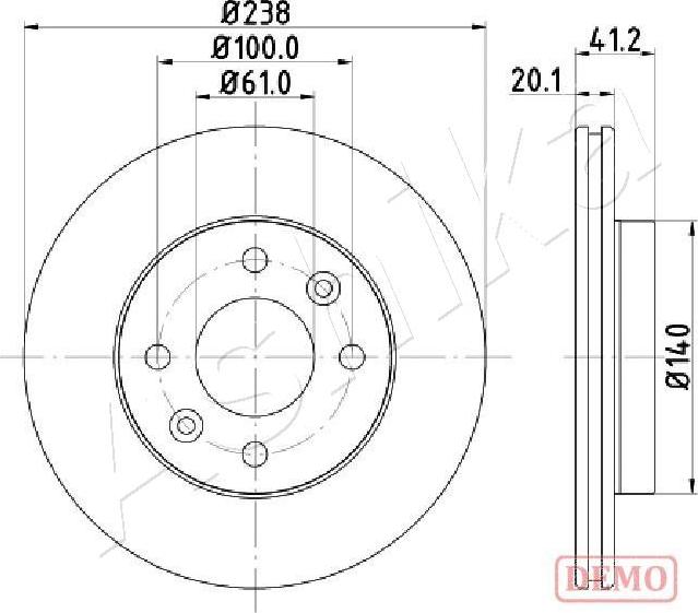 Ashika 60-00-0708C - Гальмівний диск autocars.com.ua