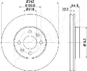 Ashika 60-00-0709 - Гальмівний диск autocars.com.ua