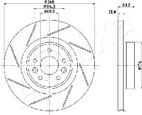 Ashika 60-00-0717 - Гальмівний диск autocars.com.ua