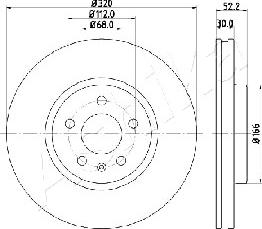 Ashika 60-00-0917 - Гальмівний диск autocars.com.ua