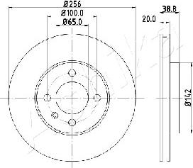 Ashika 60-00-0935 - Гальмівний диск autocars.com.ua