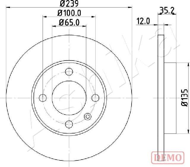 Ashika 60-00-0938C - Гальмівний диск autocars.com.ua