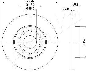 Ashika 60-00-0941 - Тормозной диск avtokuzovplus.com.ua