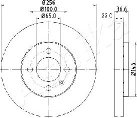 Ashika 60-00-0943 - Тормозной диск avtokuzovplus.com.ua