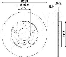 Ashika 60-00-0945 - Тормозной диск avtokuzovplus.com.ua