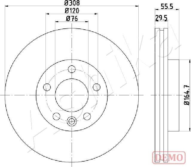 Ashika 60-00-0953C - Гальмівний диск autocars.com.ua