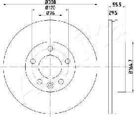 Ashika 60-00-0953 - Гальмівний диск autocars.com.ua