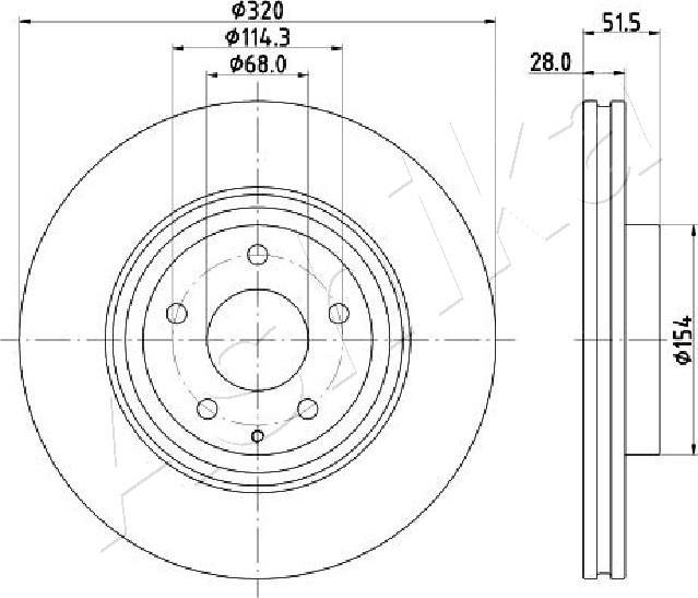 Ashika 60-03-368C - Гальмівний диск autocars.com.ua