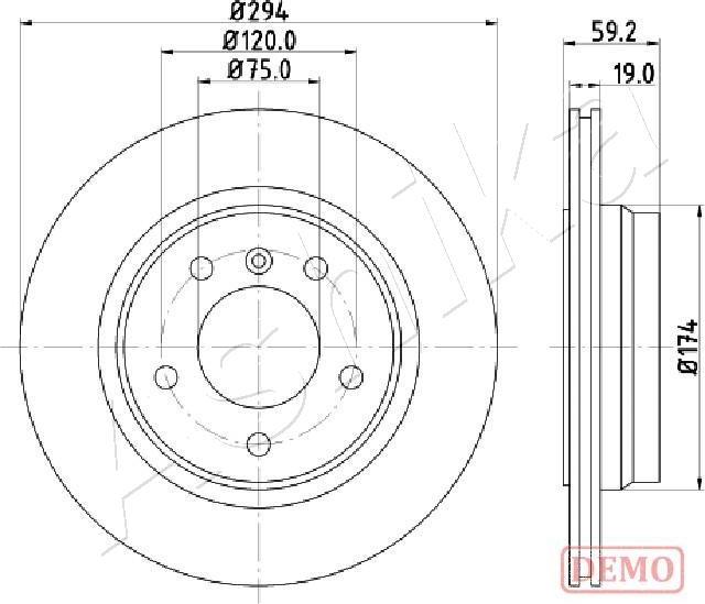 Ashika 61-00-0109C - Гальмівний диск autocars.com.ua