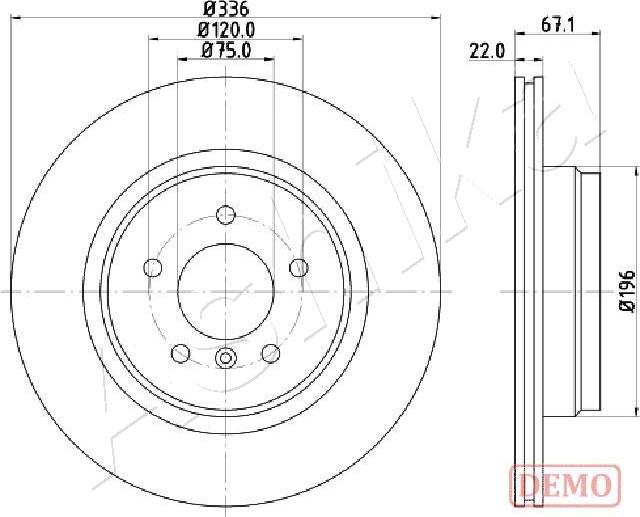 Ashika 61-00-0114C - Гальмівний диск autocars.com.ua