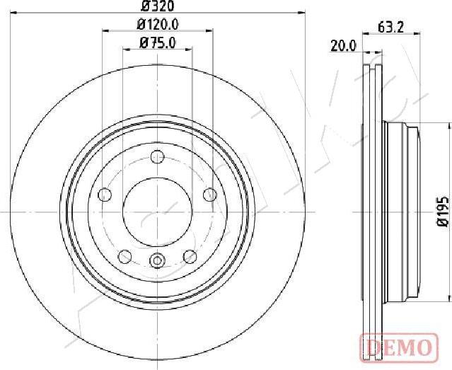 Ashika 61-00-0125C - Гальмівний диск autocars.com.ua