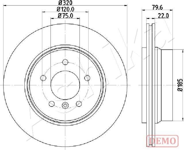 Ashika 61-00-0128C - Тормозной диск avtokuzovplus.com.ua