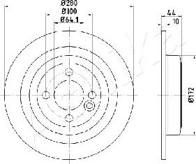 Ashika 61-00-0133 - Тормозной диск avtokuzovplus.com.ua