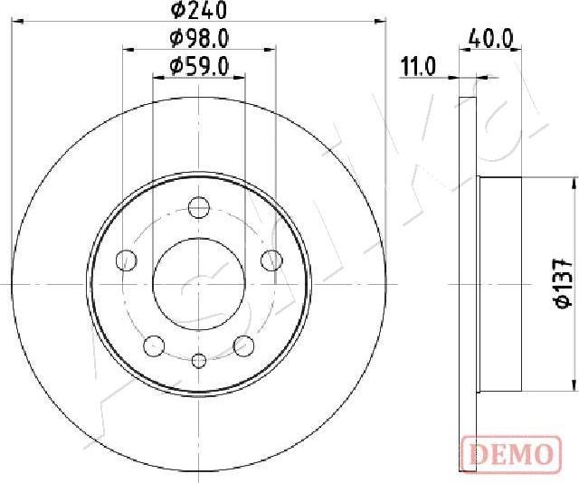 Ashika 61-00-0209C - Гальмівний диск autocars.com.ua