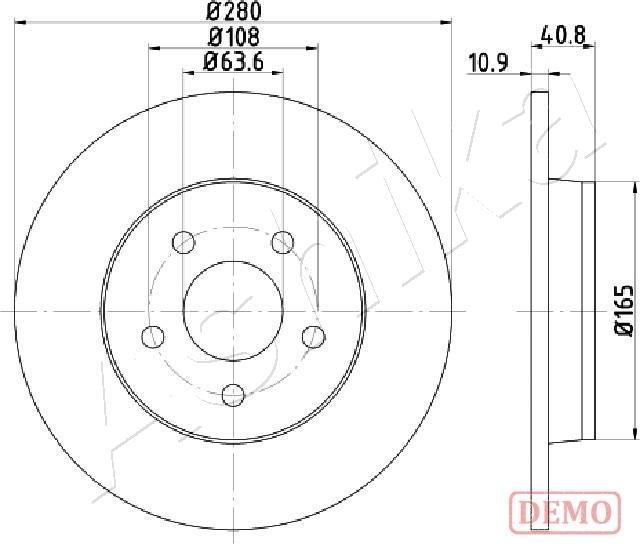 Ashika 61-00-0301C - Гальмівний диск autocars.com.ua