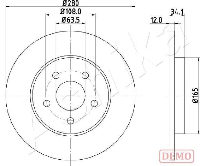 Ashika 61-00-0309C - Гальмівний диск autocars.com.ua