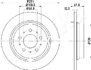 Ashika 61-00-0321 - Гальмівний диск autocars.com.ua