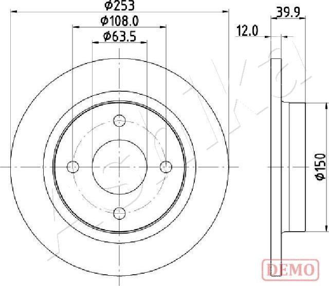 Ashika 61-00-0329C - Гальмівний диск autocars.com.ua