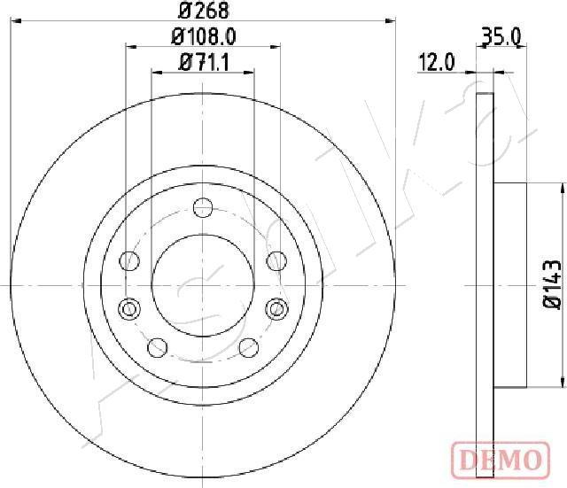 Ashika 61-00-0408C - Гальмівний диск autocars.com.ua