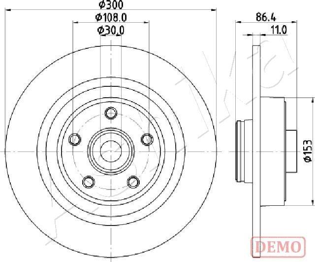 Ashika 61-00-0702C - Гальмівний диск autocars.com.ua