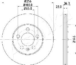 Ashika 61-00-0904 - Тормозной диск avtokuzovplus.com.ua