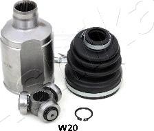 Ashika 62-0W-W20 - Шарнірний комплект, ШРУС, приводний вал autocars.com.ua