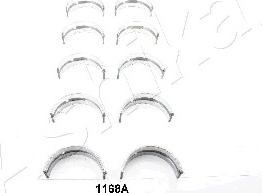 Ashika 86-1168A - Комплект підшипників колінчастого вала autocars.com.ua