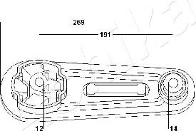 Ashika GOM-195 - Подушка, опора, подвеска двигателя avtokuzovplus.com.ua