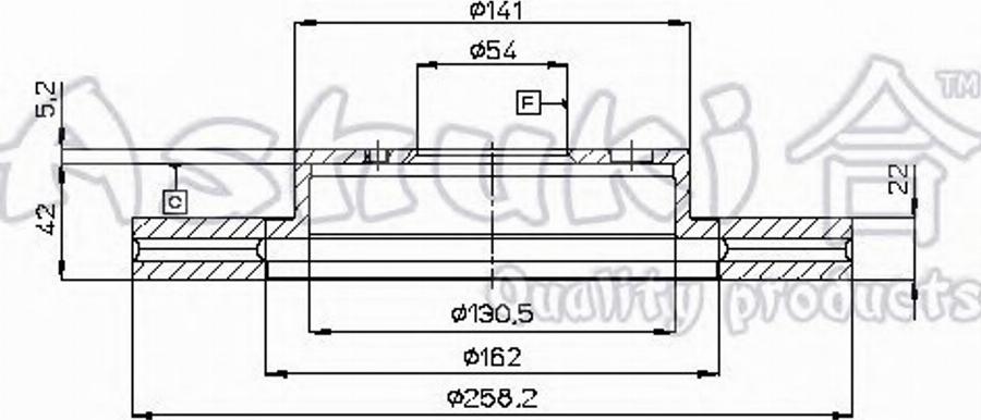 Ashuki 0990-0502 - Тормозной диск avtokuzovplus.com.ua