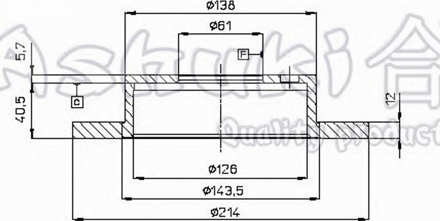 Ashuki 0990-0701 - Тормозной диск avtokuzovplus.com.ua