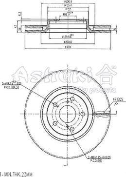 Ashuki 0990-0712 - Тормозной диск avtokuzovplus.com.ua