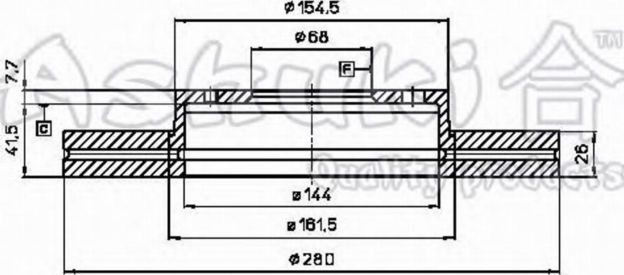 Ashuki 0990-0801 - Тормозной диск avtokuzovplus.com.ua