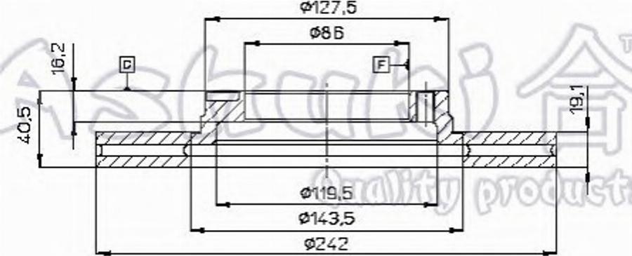 Ashuki 0990-1050 - Тормозной диск avtokuzovplus.com.ua