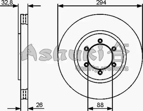 Ashuki 0990-3040 - Тормозной диск avtokuzovplus.com.ua