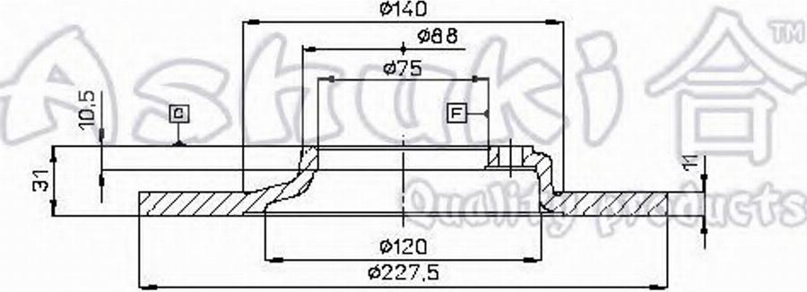 Ashuki 0990-4103 - Тормозной диск avtokuzovplus.com.ua