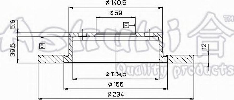 Ashuki 0990-4601 - Гальмівний диск autocars.com.ua