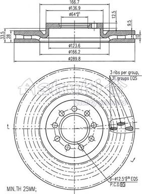 Ashuki 0990-4901 - Гальмівний диск autocars.com.ua