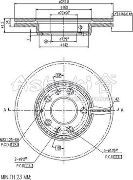 Ashuki 0990-6703 - Гальмівний диск autocars.com.ua