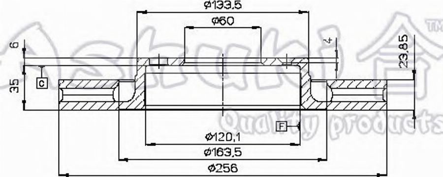 Ashuki 0990-7090 - Тормозной диск avtokuzovplus.com.ua