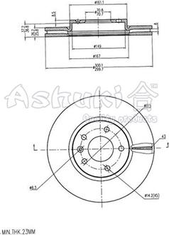 Ashuki 0990-7190 - Тормозной диск avtokuzovplus.com.ua