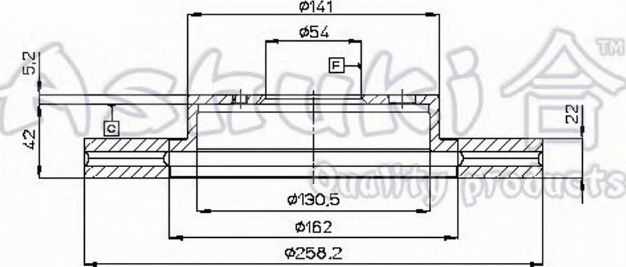 Ashuki 0990-8402 - Гальмівний диск autocars.com.ua