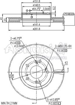 Ashuki 0990-8404 - Тормозной диск autodnr.net