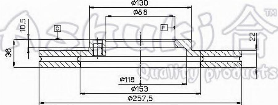 Ashuki 0990-9009 - Гальмівний диск autocars.com.ua