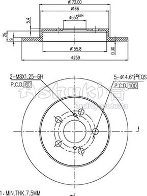 Ashuki 0993-2602 - Тормозной диск avtokuzovplus.com.ua